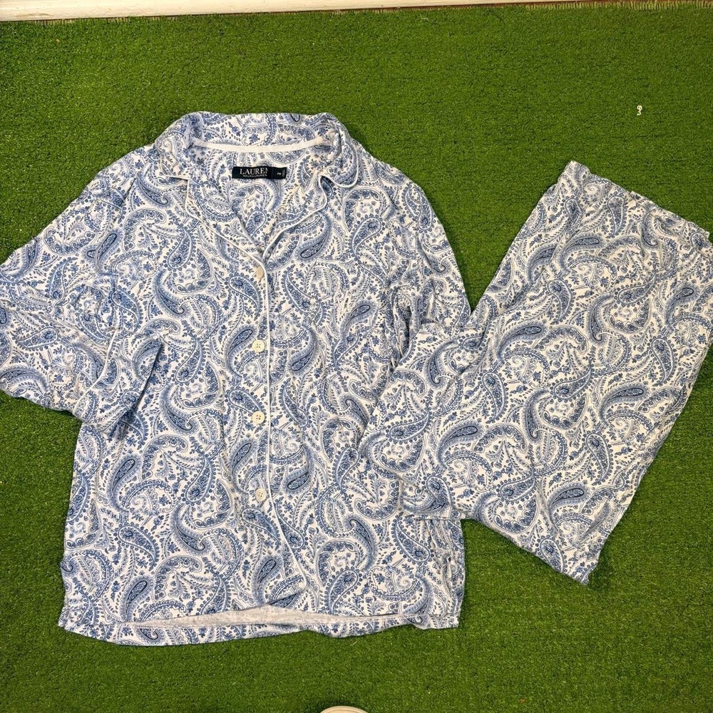 Ralph Lauren Size Pet Med Paisley Pajama Set Loungewear Comfort